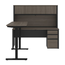 Load image into Gallery viewer, 71" Desk & Hutch with Included Height Adjustable Desk in Bark Gray & Slate
