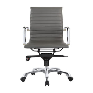 Low Back Conference Chair with Tilt-Locking in Grey (Set of 2)