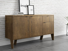 Load image into Gallery viewer, 55&quot; Asymmetrical Leg Credenza in Walnut
