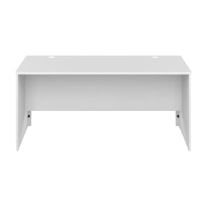 65" Satin White Executive Desk with Cable Management