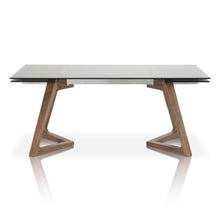 Load image into Gallery viewer, 71 - 103&quot; Conference Table with Smoked Grey Glass Top &amp; Elegant Walnut Legs
