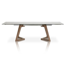 Load image into Gallery viewer, 71 - 103&quot; Conference Table with Smoked Grey Glass Top &amp; Elegant Walnut Legs
