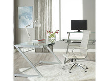 Load image into Gallery viewer, Modern White High Back Office Chair with Chrome Frame
