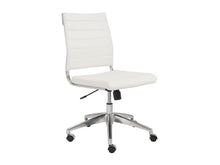 Load image into Gallery viewer, Modern Armless White Leather & Chrome Office Chair