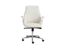 Load image into Gallery viewer, Modern White Leather & Chrome Office Chair