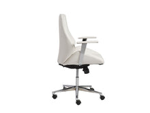 Load image into Gallery viewer, Modern White Leather & Chrome Office Chair