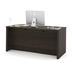 66" Executive Desk with Two Pedestals in Dark Chocolate