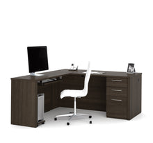 Load image into Gallery viewer, Premium Modern L-Shaped Desk in Dark Chocolate