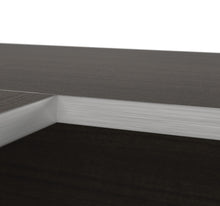 Load image into Gallery viewer, Dark Chocolate Modern U-shaped Office Desk with Brushed Nickel Accents