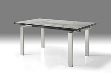 Load image into Gallery viewer, Modern Glass Conference Table or Desk with Polished Stainless Legs
