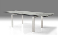 Load image into Gallery viewer, Modern Glass Conference Table or Desk with Polished Stainless Legs