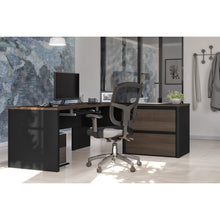 Load image into Gallery viewer, Antigua & Black 71" x 83" L-Shaped Desk with Oversized File Drawers