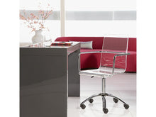 Load image into Gallery viewer, Modern Clear Acrylic Office Chair with Chrome Arms