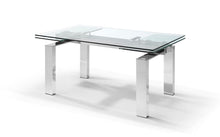 Load image into Gallery viewer, Stainless Steel &amp; Glass Modern Conference Table or Executive Desk (Extends from 63&quot; W to 98&quot; W)
