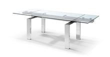 Load image into Gallery viewer, Stainless Steel &amp; Glass Modern Conference Table or Executive Desk (Extends from 63&quot; W to 98&quot; W)
