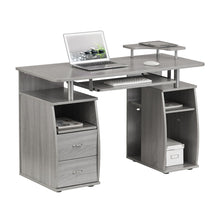 Load image into Gallery viewer, 48" Layered Storage Desk in Gray Woodgrain