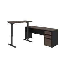 Load image into Gallery viewer, Antigua & Black 71" Single Pedestal Desk with Height Adjustable Side