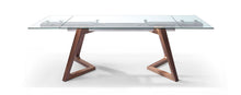 Load image into Gallery viewer, Premium Glass Desk or Conference Table with Solid Wood Legs (Extends from 63" W to 95" W)