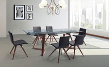 Load image into Gallery viewer, Premium Glass Desk or Conference Table with Solid Wood Legs (Extends from 63" W to 95" W)