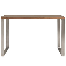 Load image into Gallery viewer, Walnut & Brushed Stainless Steel 48" Modern Desk