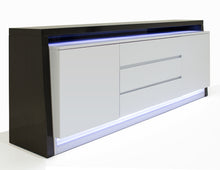 Load image into Gallery viewer, 81&quot; Chic Storage Credenza in Gray Oak &amp; Light Gray Lacquer
