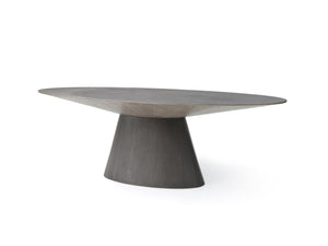 Modern 95" Oval Conference Table with Gray Oak Veneer Finish