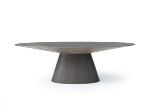 Modern 95" Oval Conference Table with Gray Oak Veneer Finish