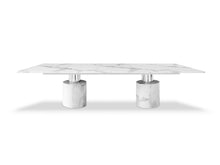 Load image into Gallery viewer, Modern 10-foot White Marble & Stainless Conference Table