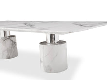 Load image into Gallery viewer, Modern 10-foot White Marble & Stainless Conference Table