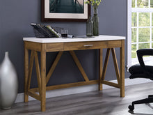 Load image into Gallery viewer, 46&quot; Natural Walnut &amp; Marble Office Desk in Classic Farmhouse Style
