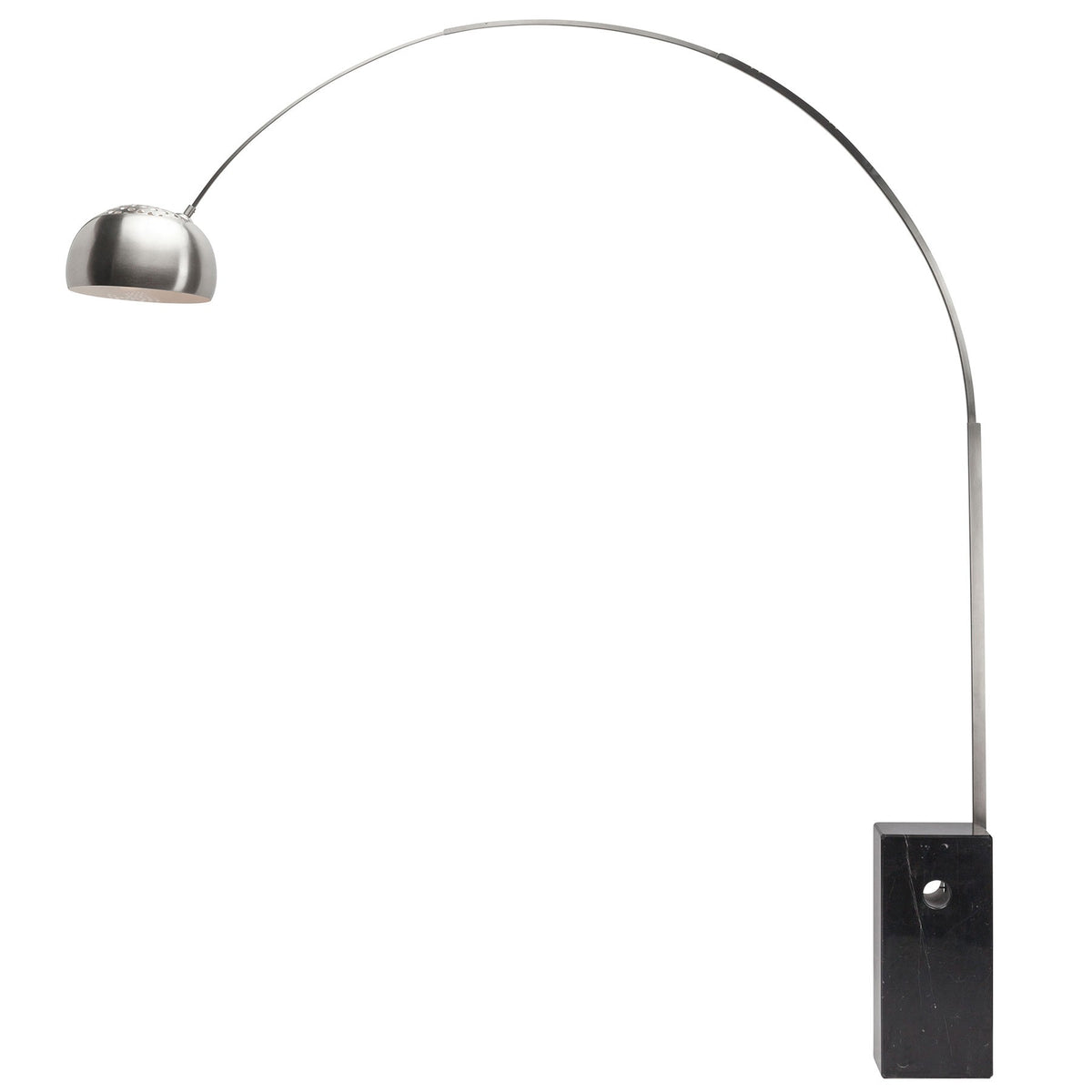 Modern Stainless Steel Floor Lamp with Black Marble Base – ComputerDesk.com