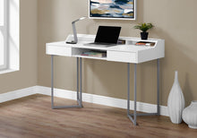 Load image into Gallery viewer, Compact 48" White & Silver Metal Office Desk