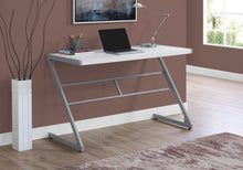 Load image into Gallery viewer, Sophisticated Silver & White 48" Office Desk w/ Z-Design