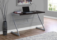 Load image into Gallery viewer, Sophisticated Cappuccino & Silver 48" Office Desk w/ Z-Design