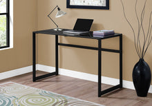 Load image into Gallery viewer, Black & Tempered Glass Computer Desk w/ Rectangular Design