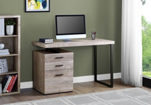 Load image into Gallery viewer, 48" Compact Computer Desk in Taupe Woodgrain w/ Black Metal