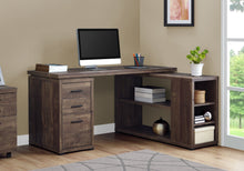 Load image into Gallery viewer, 60" L-Shaped Office Desk in Brown Woodgrain