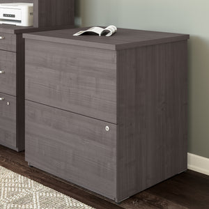 2-Drawer 28" Locking Lateral File in Charcoal Maple