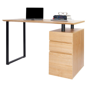 47" Desk with Built-in Cabinet in Pine