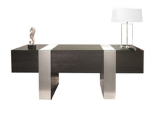 Load image into Gallery viewer, 78" Modern Executive Office Desk in Wenge & Brushed Aluminum Laminate
