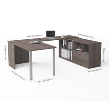 Load image into Gallery viewer, Executive U-Shaped 60" Desk in Bark Gray