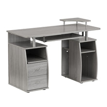 Load image into Gallery viewer, 48" Layered Storage Desk in Gray Woodgrain