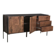 Load image into Gallery viewer, Light and Dark Brown Storage Credenza of Mango Wood and Iron