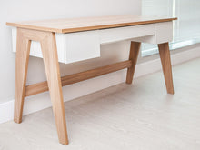 Load image into Gallery viewer, 59" Executive Desk with Sawhorse Legs in White & Oak