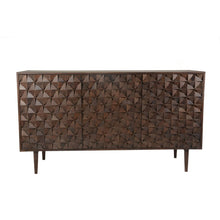 Load image into Gallery viewer, 58" Solid Sheesham Wood Credenza with Unique Patterned Front