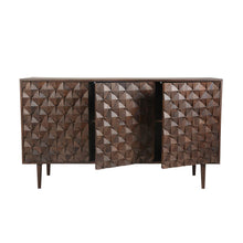 Load image into Gallery viewer, 58" Solid Sheesham Wood Credenza with Unique Patterned Front