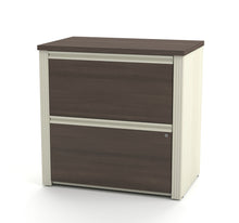 Load image into Gallery viewer, White & Antigua Desk / Hutch with Included Sit-Stand Desk