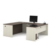 Load image into Gallery viewer, White Chocolate & Antigua Modern U-shaped Desk