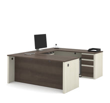 Load image into Gallery viewer, White Chocolate & Antigua Modern U-shaped Desk