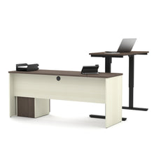 Load image into Gallery viewer, White Chocolate & Antigua Office Desk with Included Sit-Stand Desk